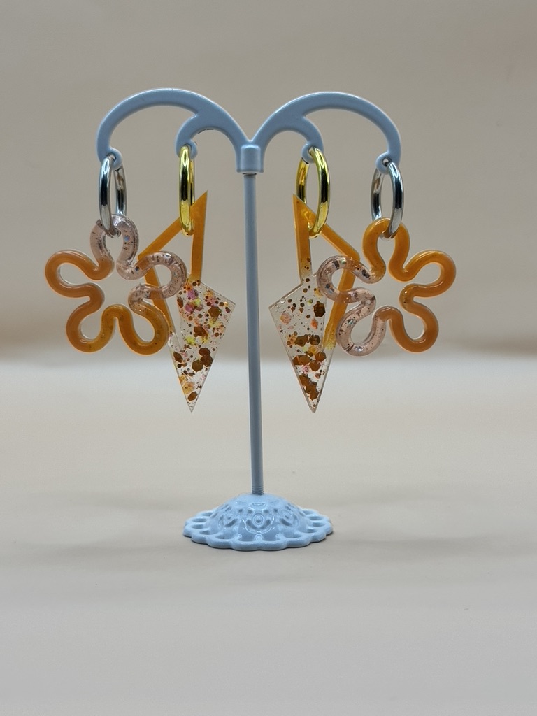 Boucles d'oreilles fleuries en résine