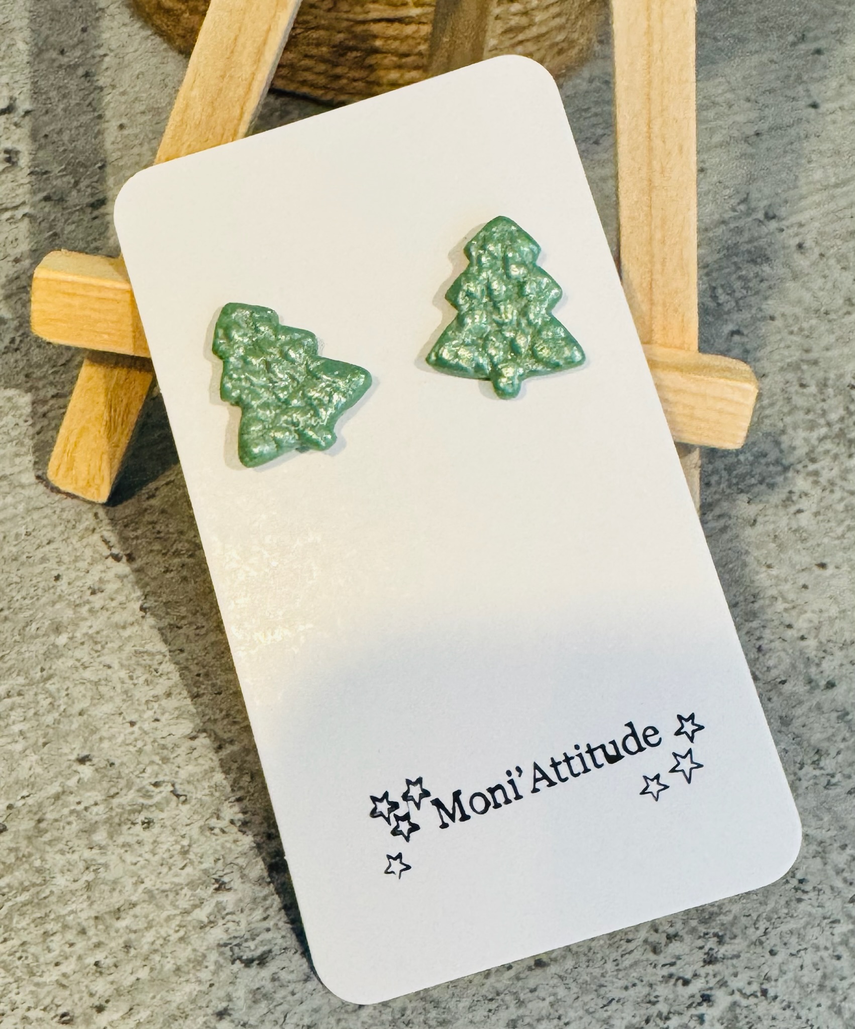 Boucles d’oreilles sapin de Noël