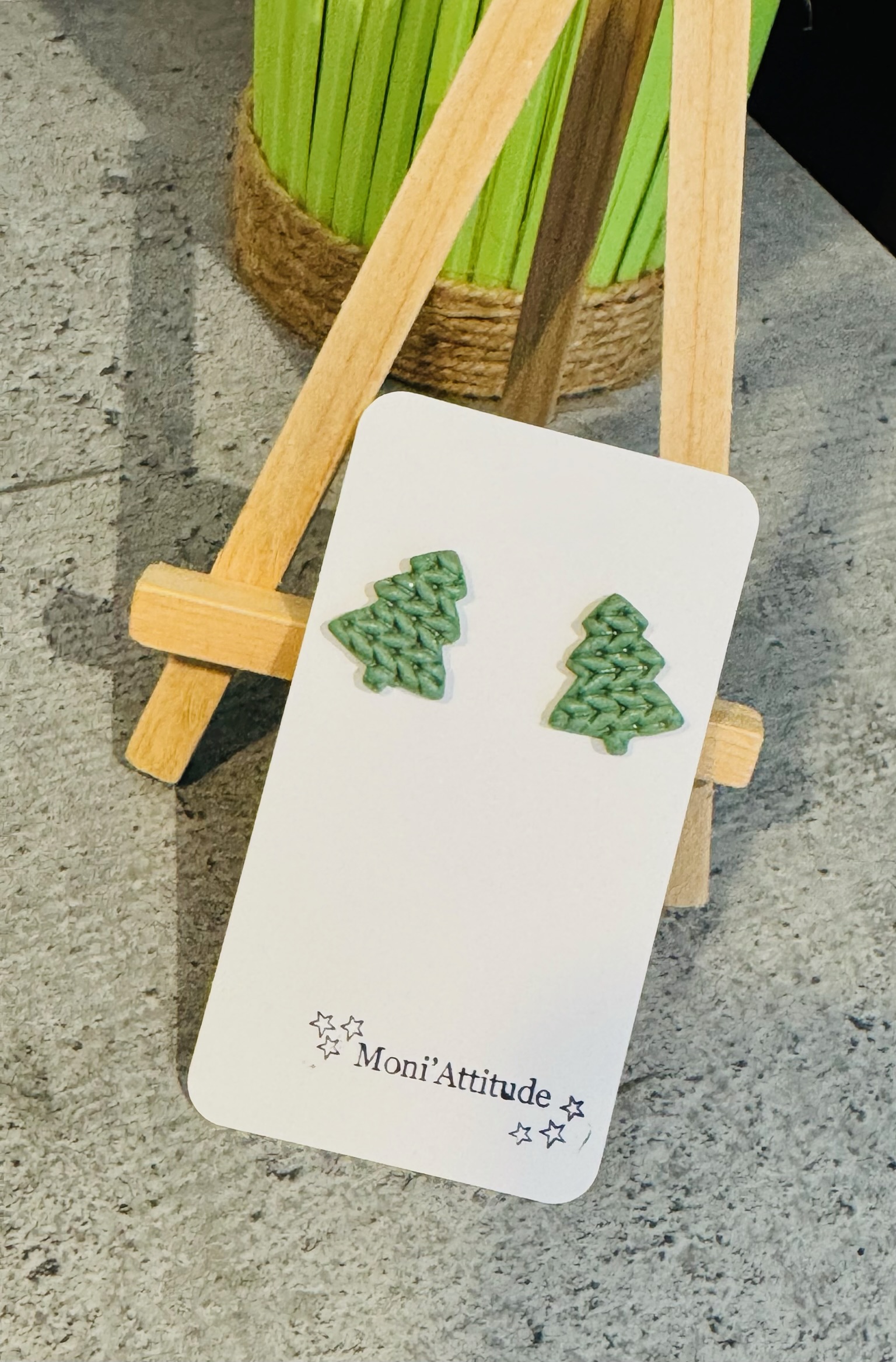 Boucles d'oreilles sapin de Noël