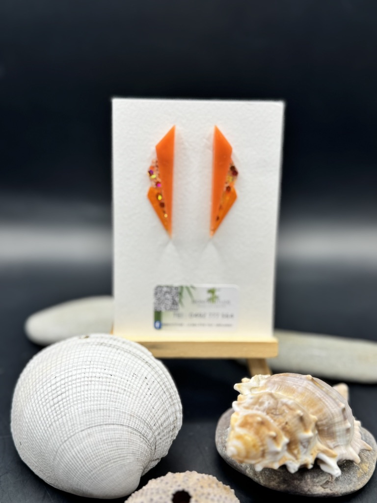 Boucles d'oreilles géométriques orange