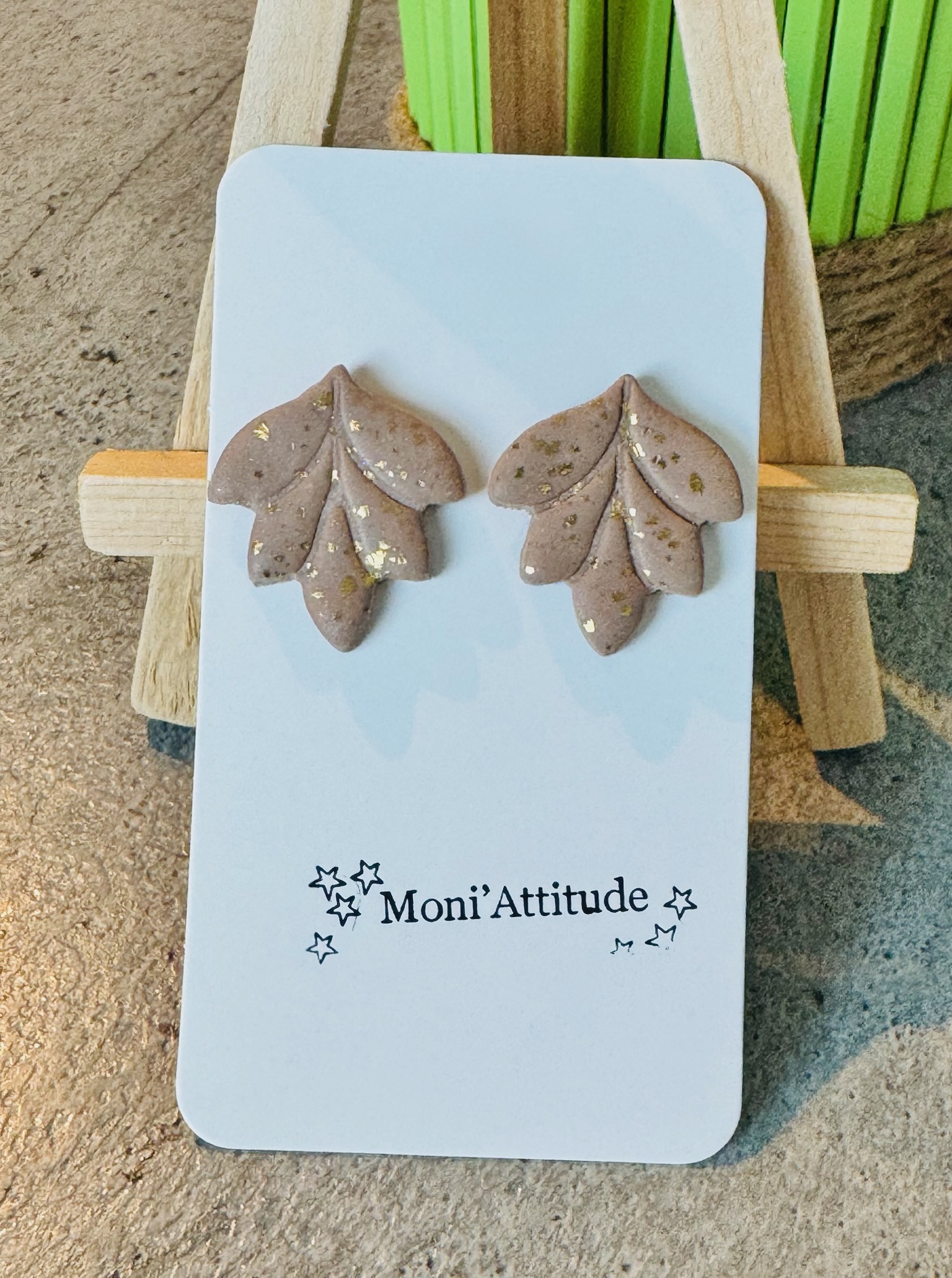 Boucles d'oreilles en forme de feuille