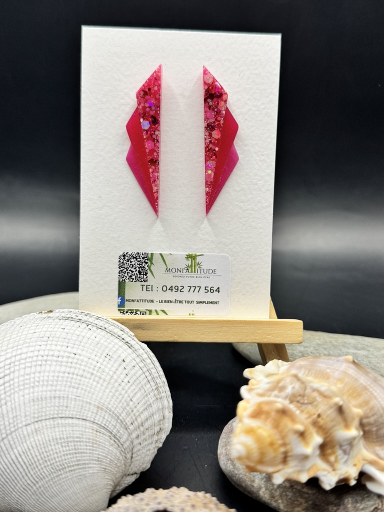 Boucles d'oreilles géométriques roses