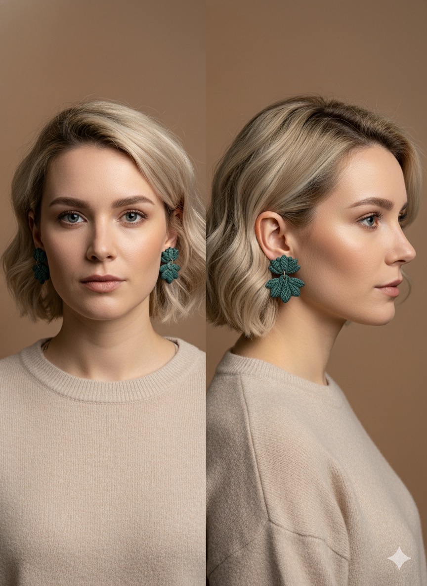 Boucles d'oreilles Fleur de Lotus en pâte polymère