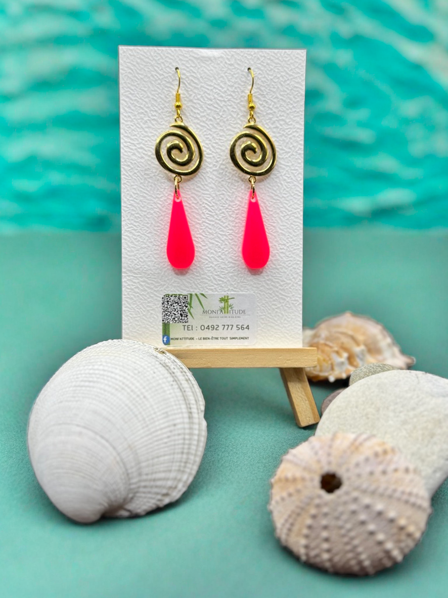 Boucles d'oreilles spirales dorées