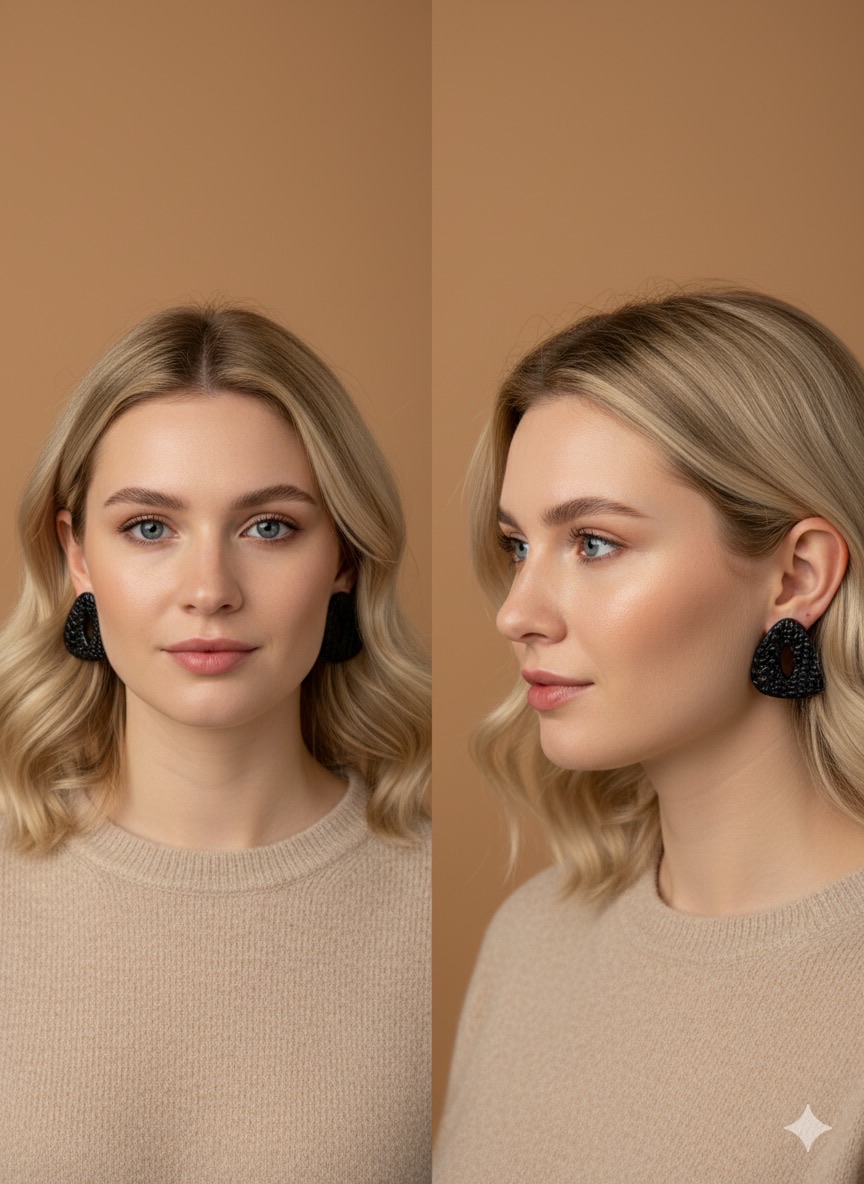 Boucles d’oreilles géométriques noires