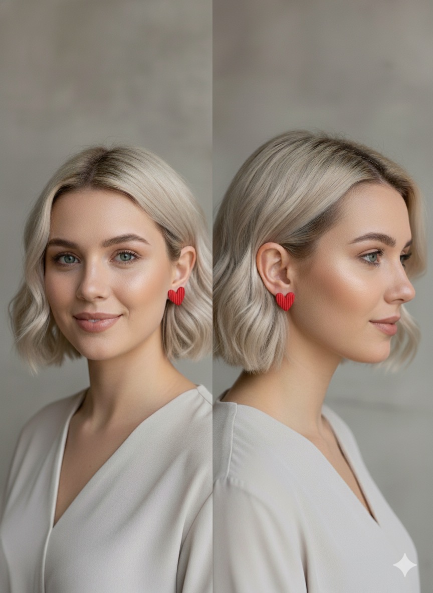 Boucles d’oreilles cœurs rouges