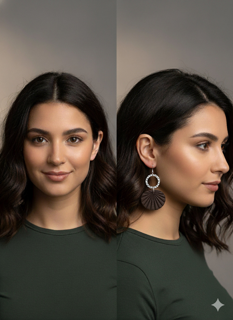 Boucles d’oreilles en Acier inox. et argile polymères. 