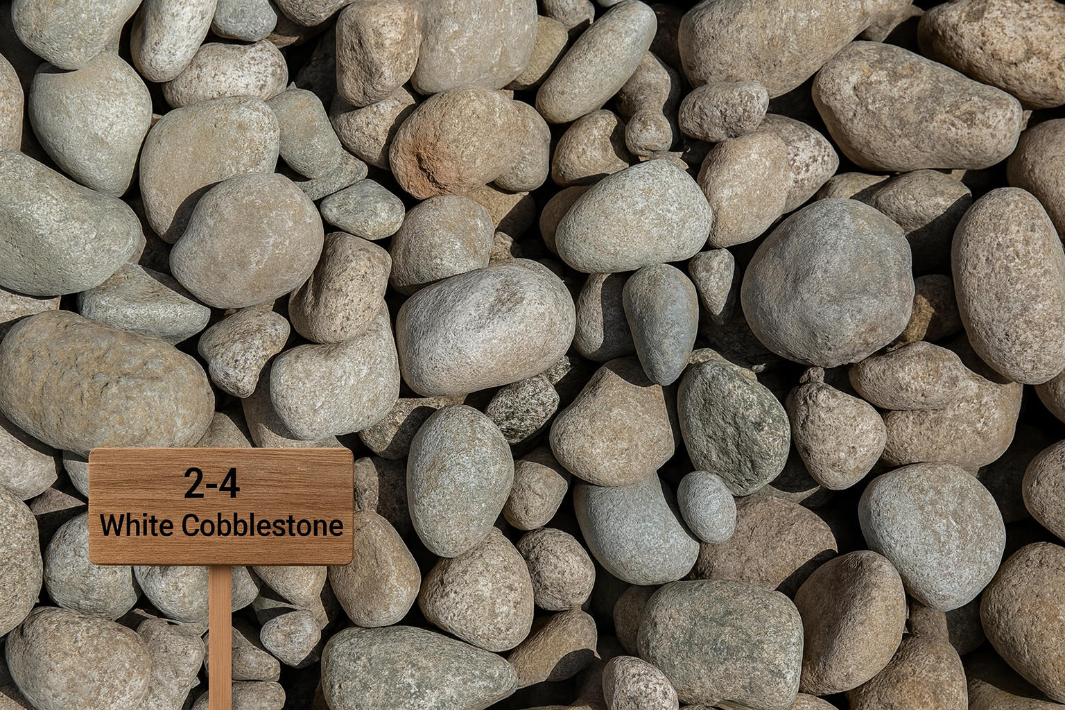 2-4" White Cobblestone 1-Ton