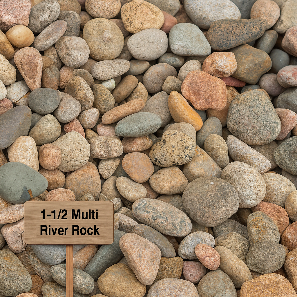1-1/2" Multi River Rock 1-Ton