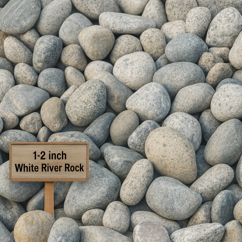 Premium 1-2" White River Rock 1-Ton