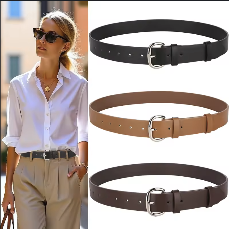 Classic Leather Belt Set