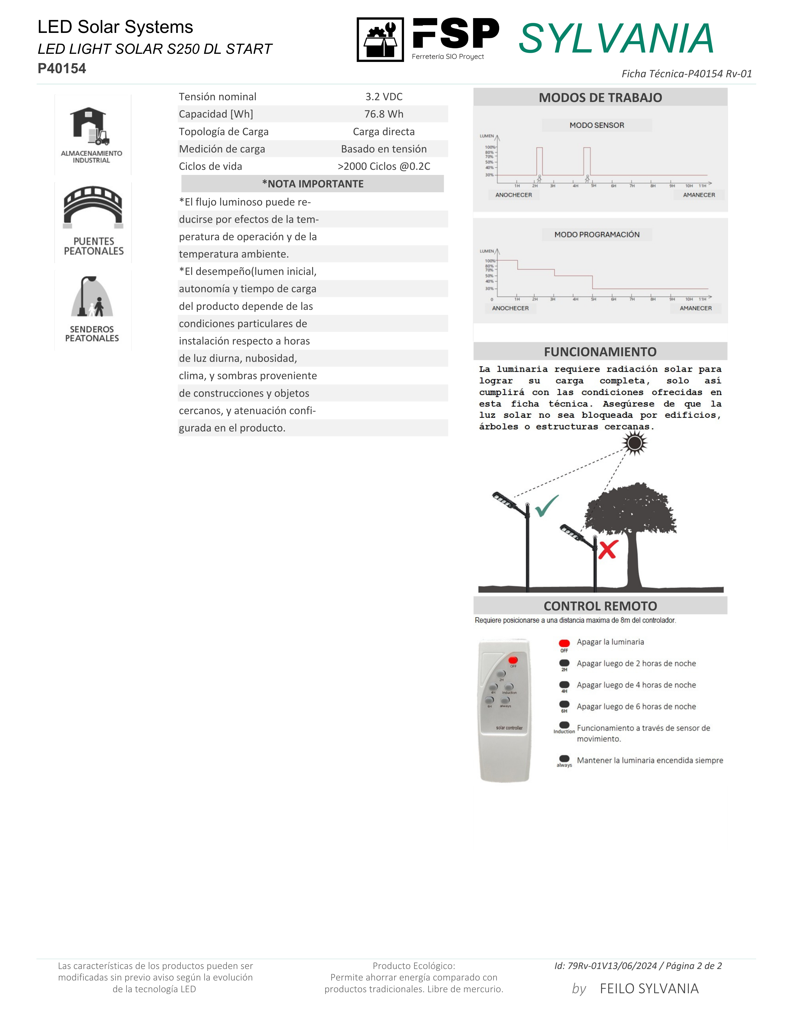 Luminaria LED solar S250 DL Start