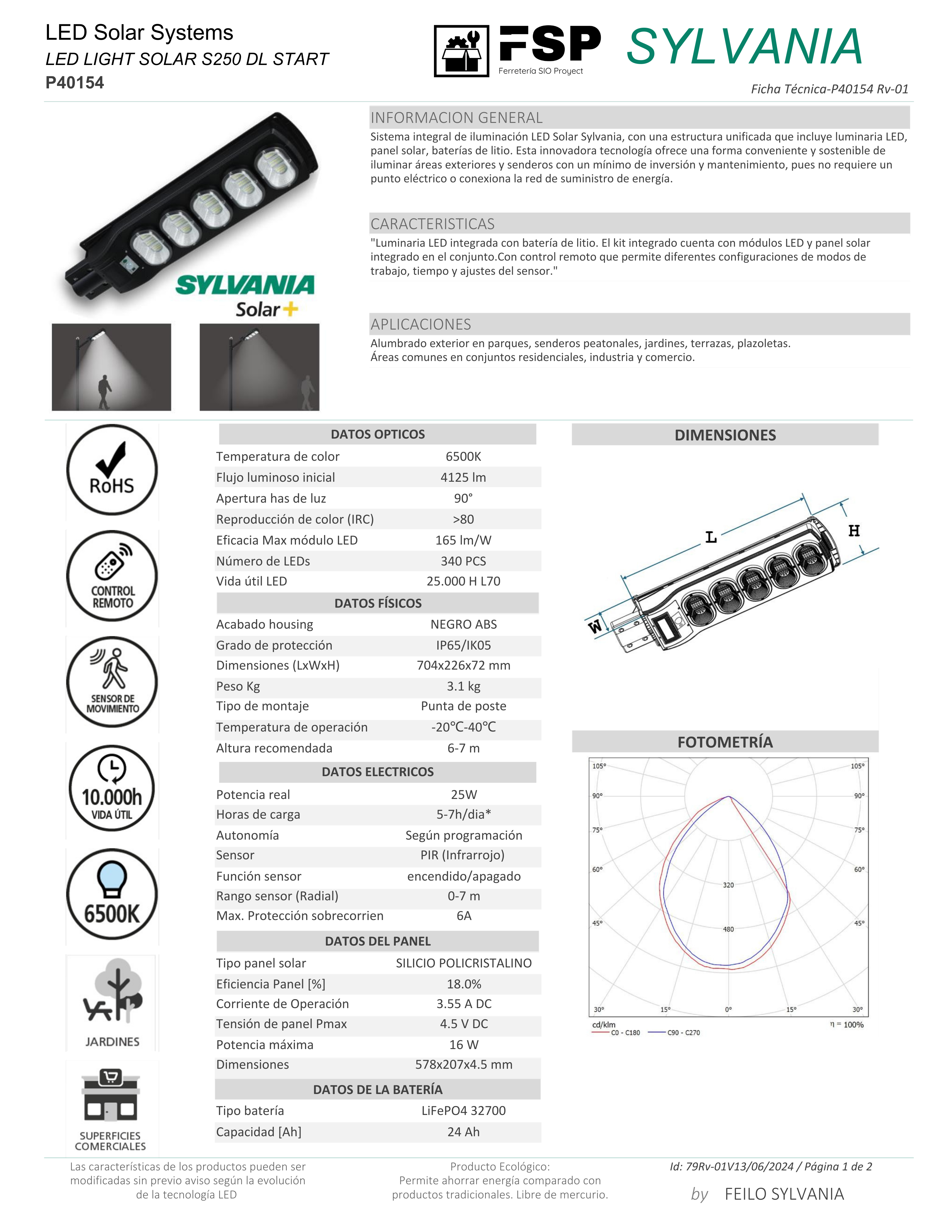 Luminaria LED solar S250 DL Start