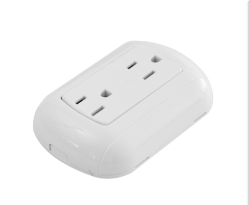 Toma Doble Polo Tierra Sobreponer Blanca T-gladia Mercury a Domicilio