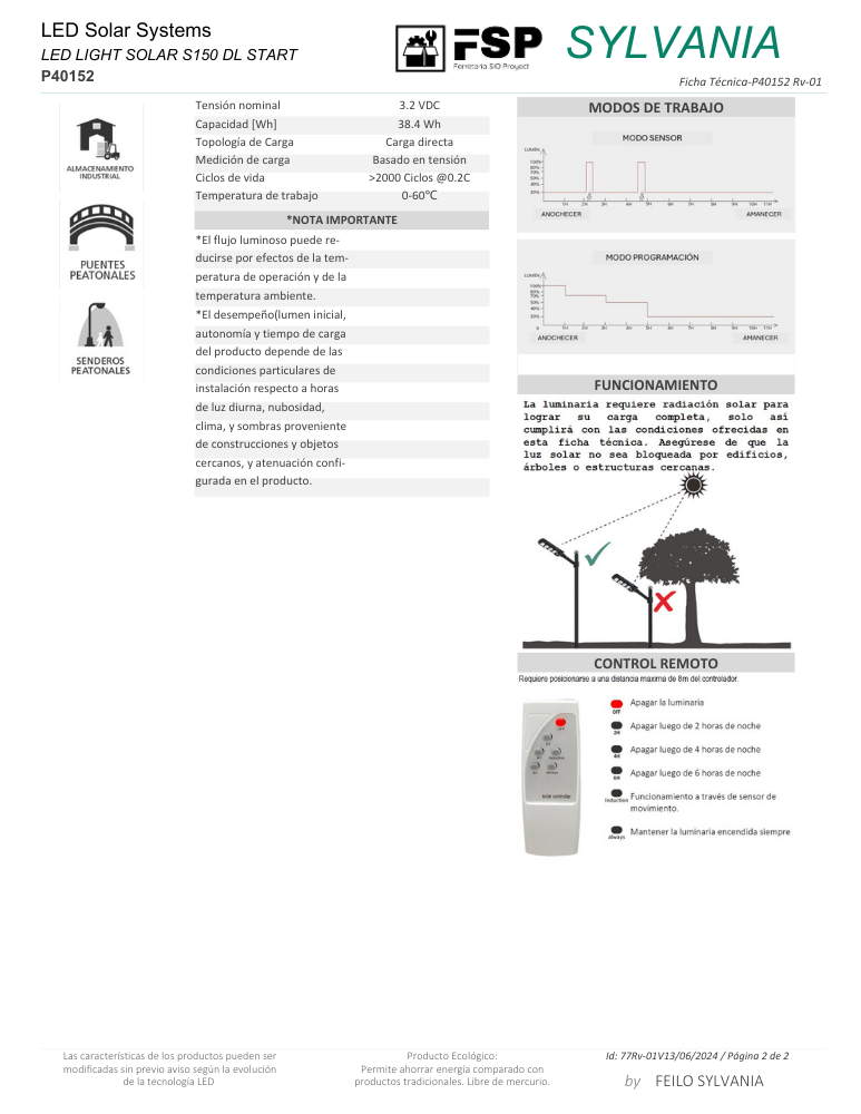 Nuevo Luminaria Led Light Solar S150 Dl Start