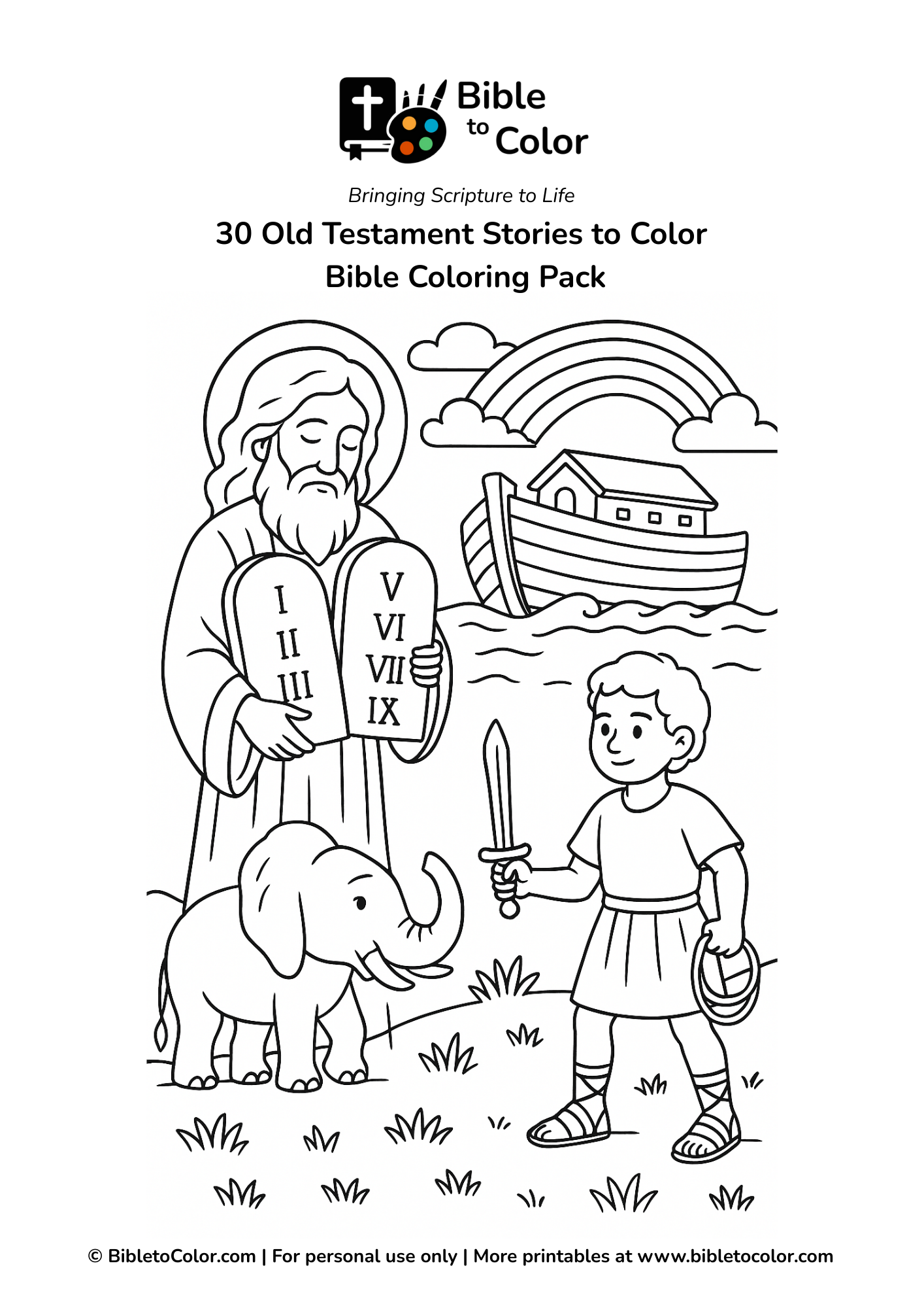 ✨ 30 Old Testament Stories – Premium Coloring Pack