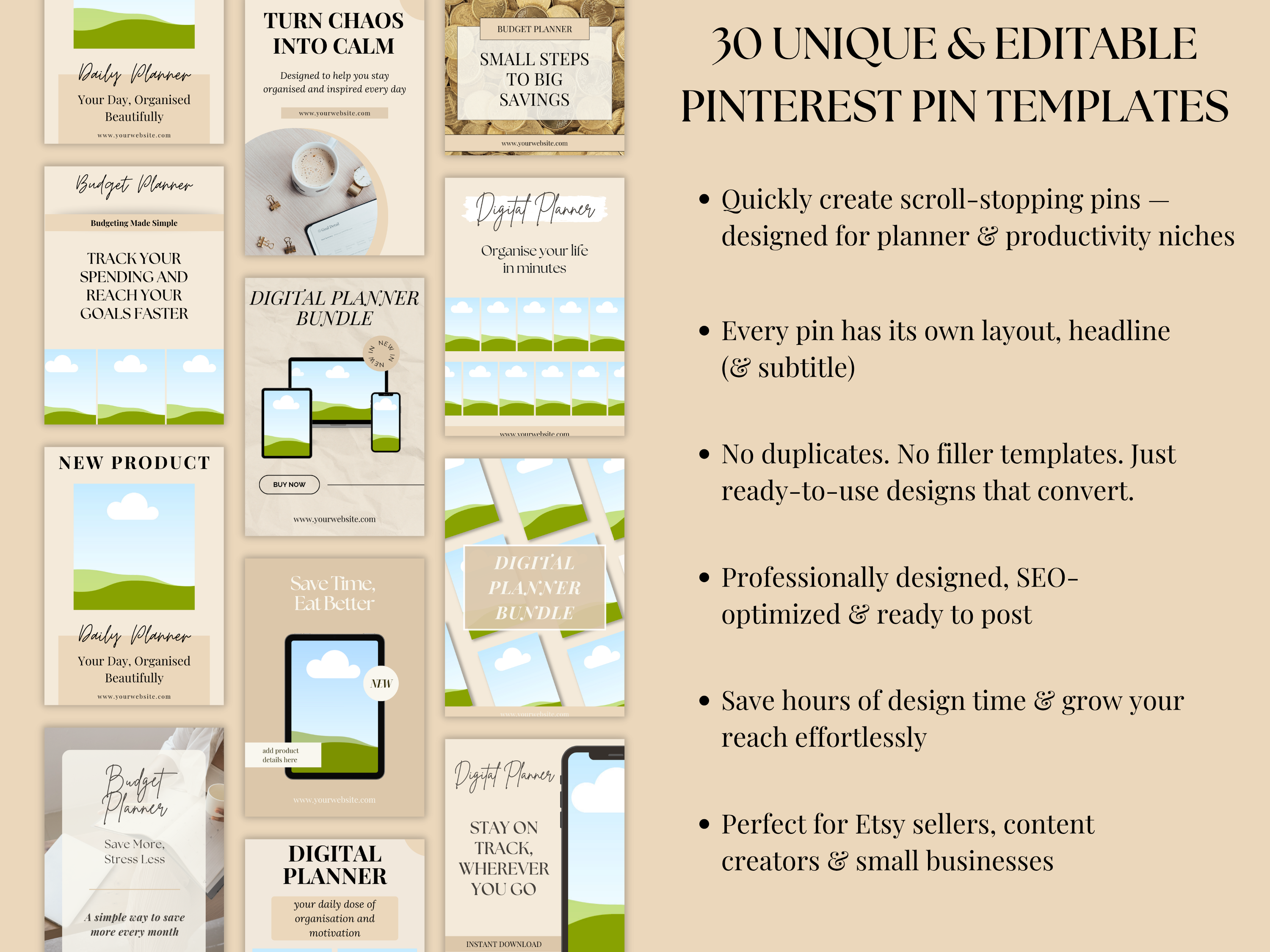 30 Editable Canva Templates for Etsy Sellers & Small Businesses
