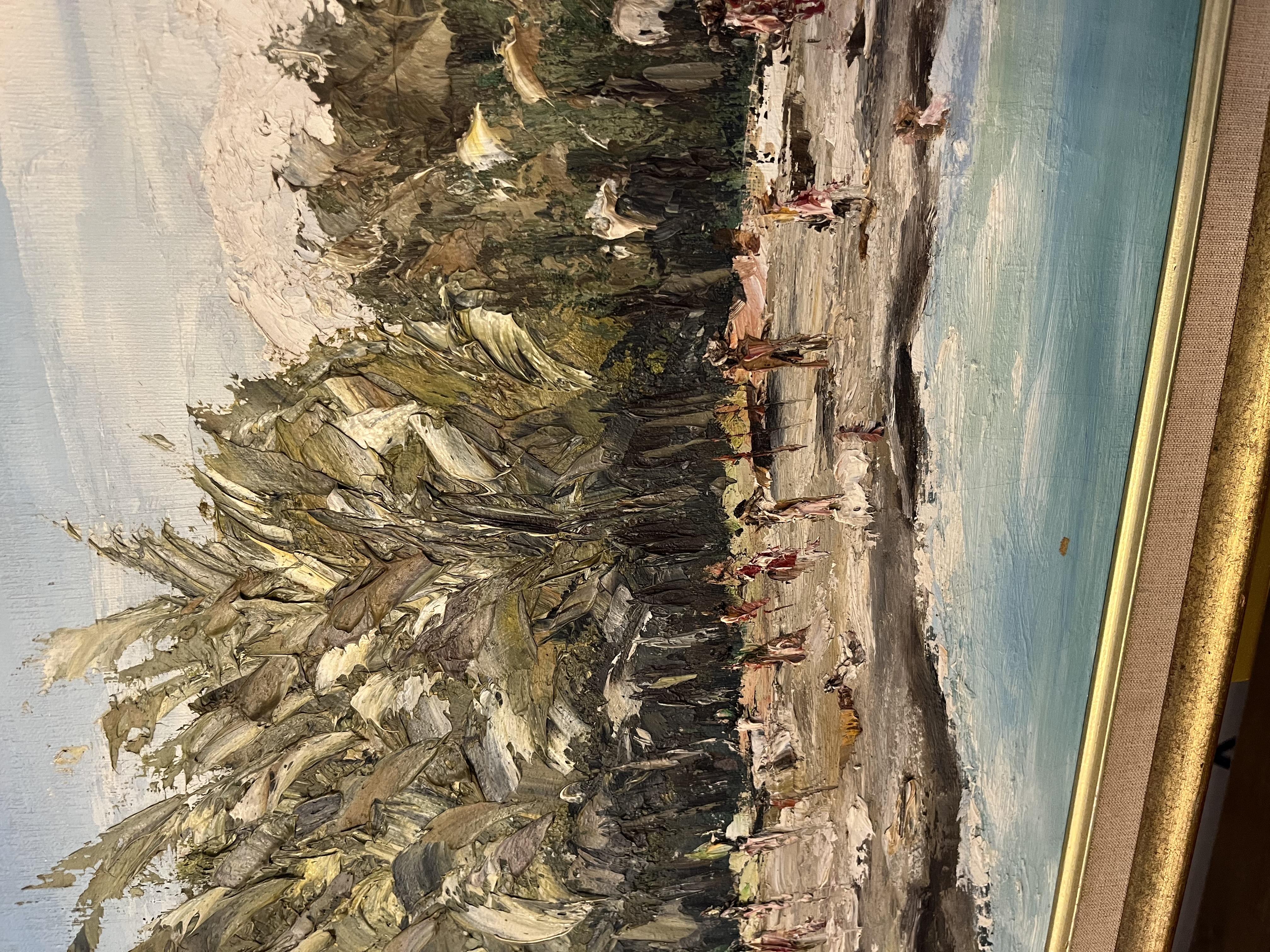 Framed Landscape Oil Painting