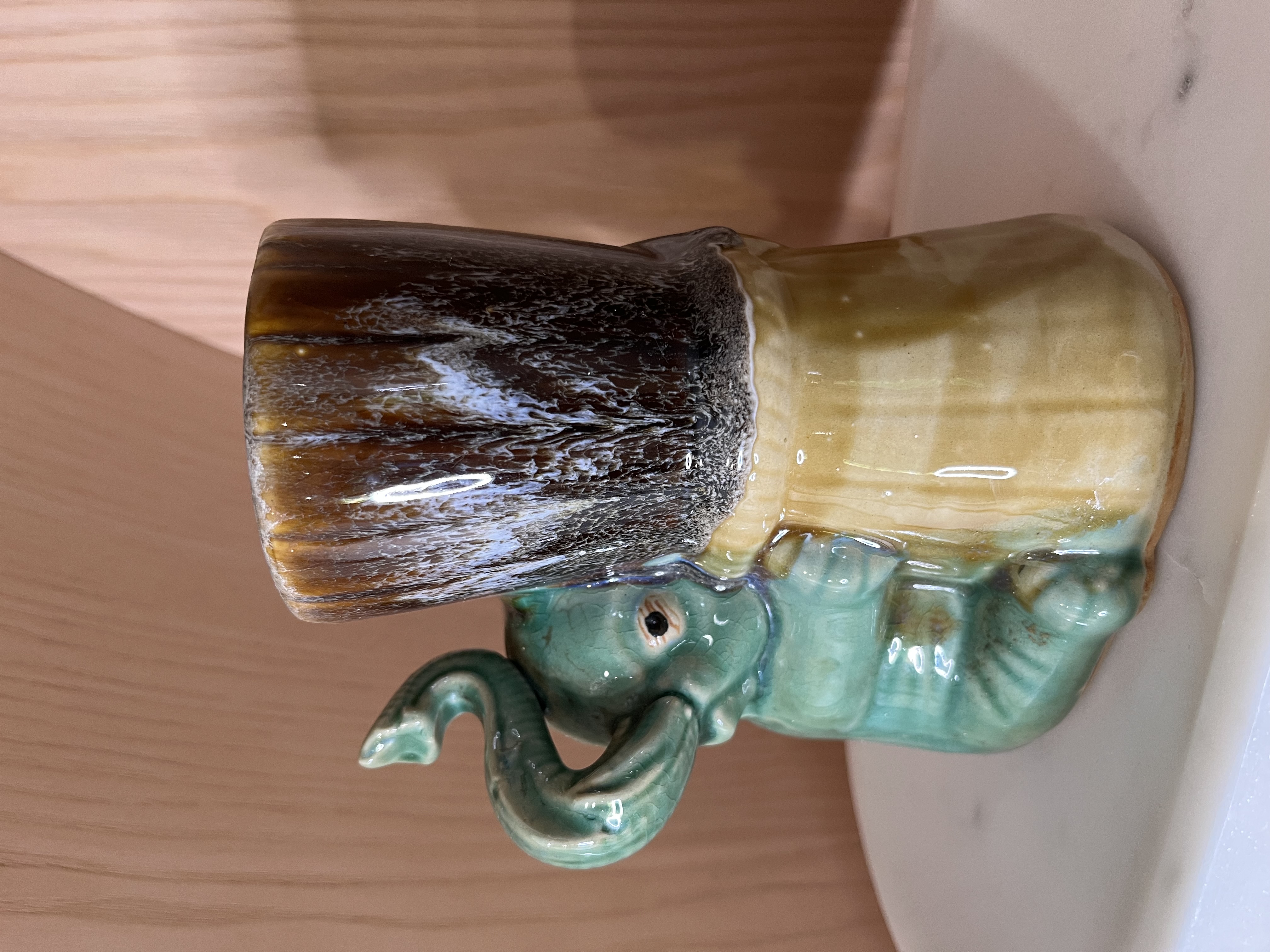 Vintage Ceramic Elephant Planter