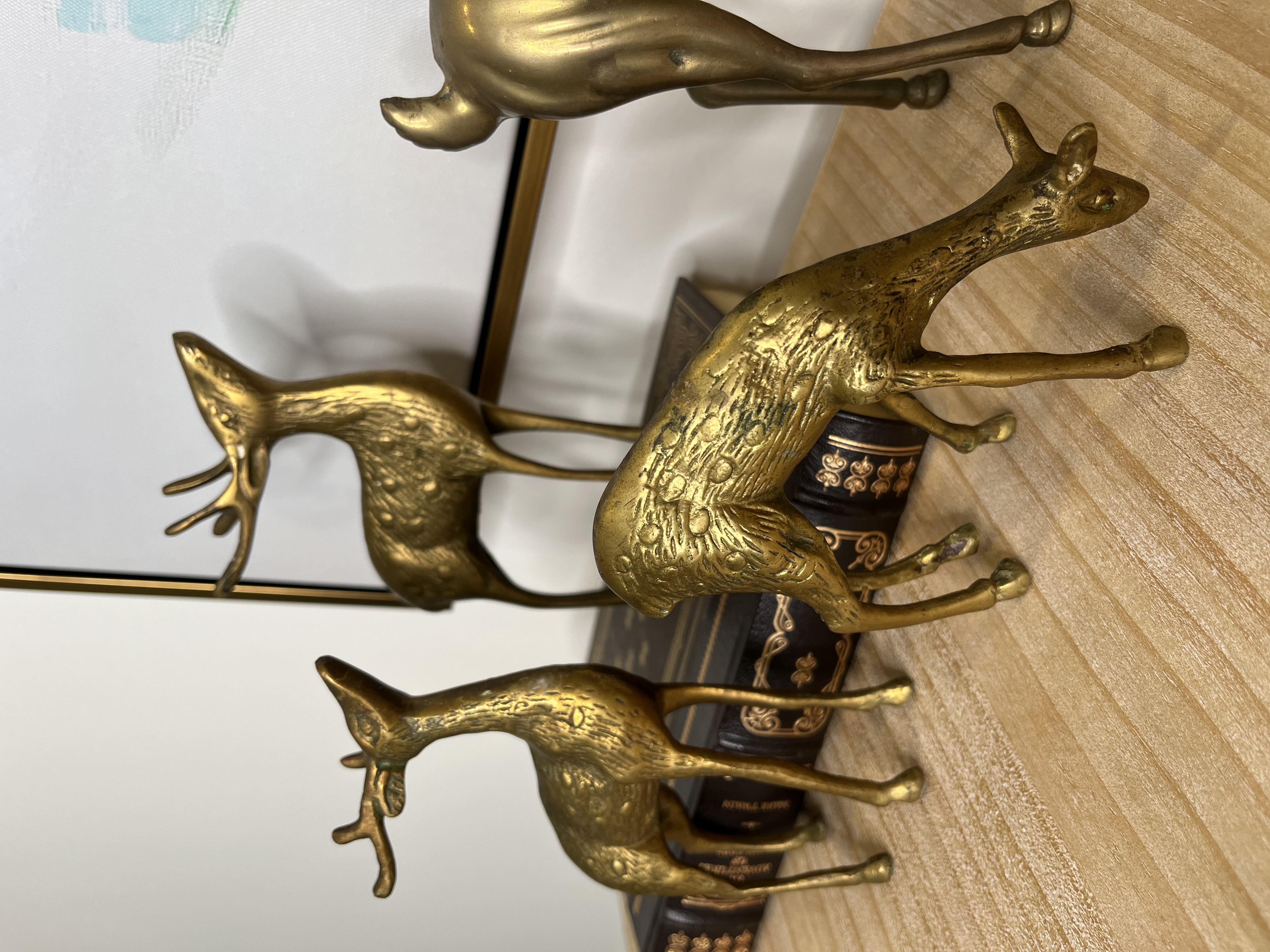 Vintage Brass Deer Figurines