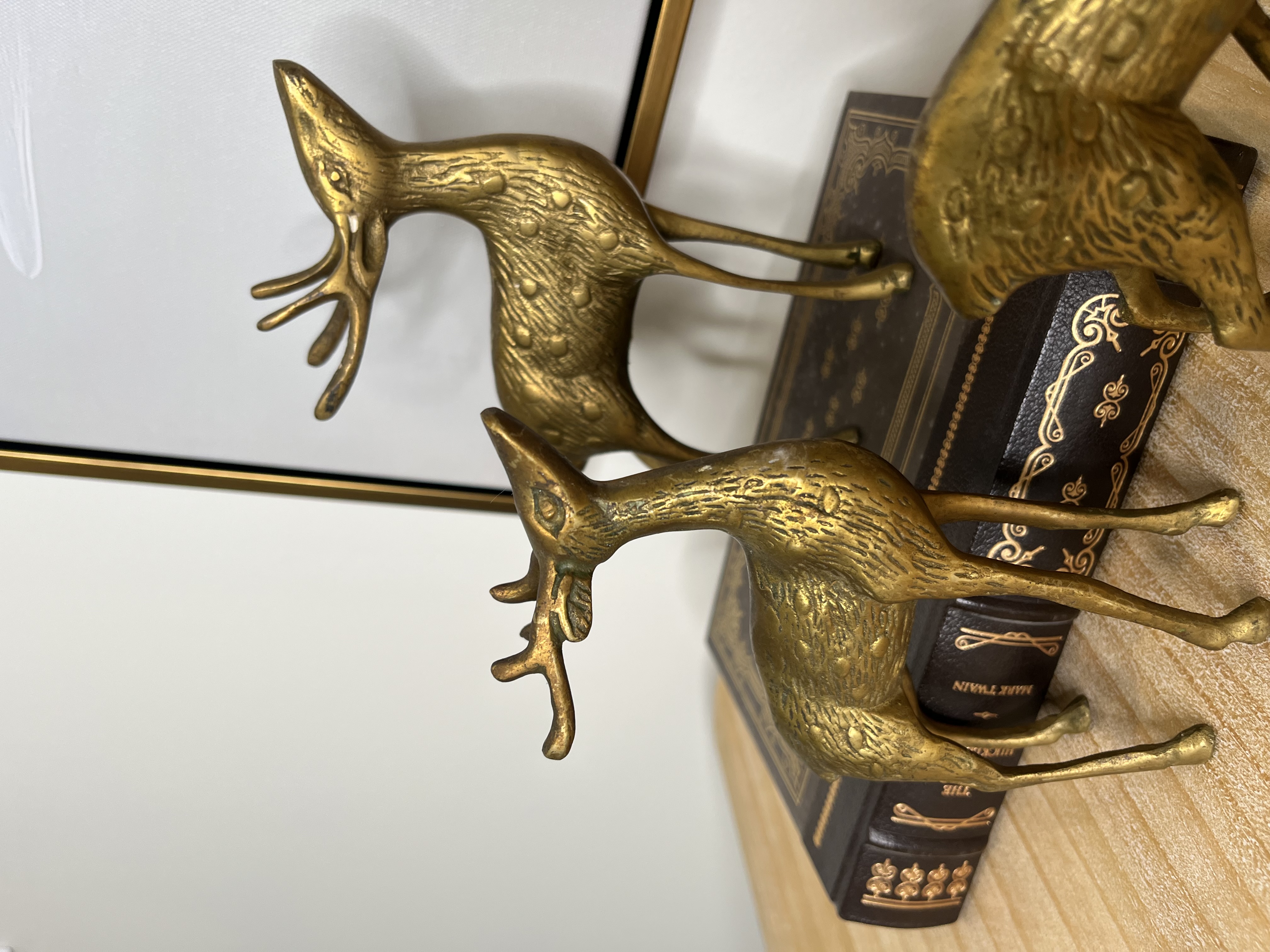 Vintage Brass Deer Figurines