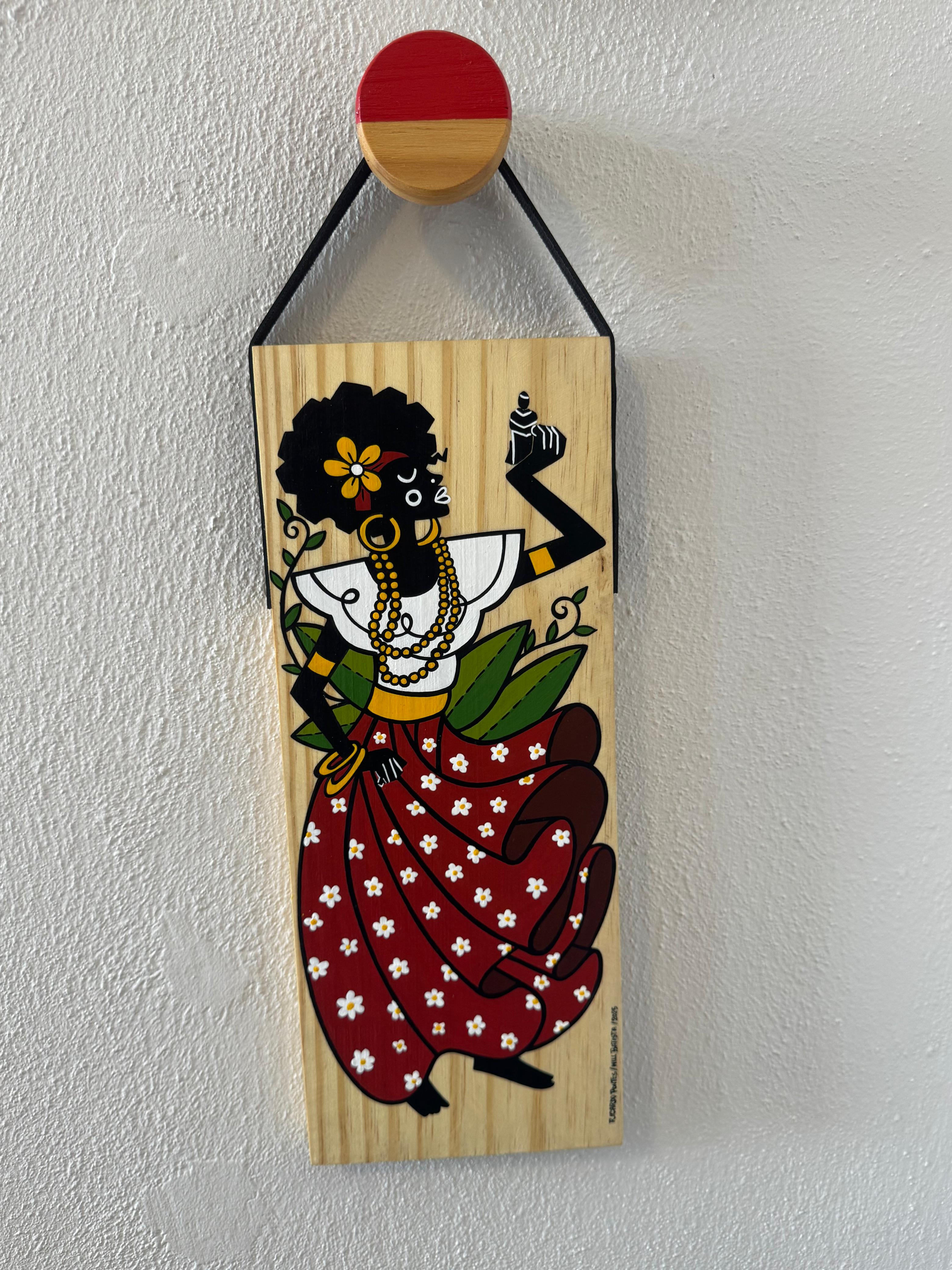 Placa Decorativa Retangular Coreira com alça – 35x14cm