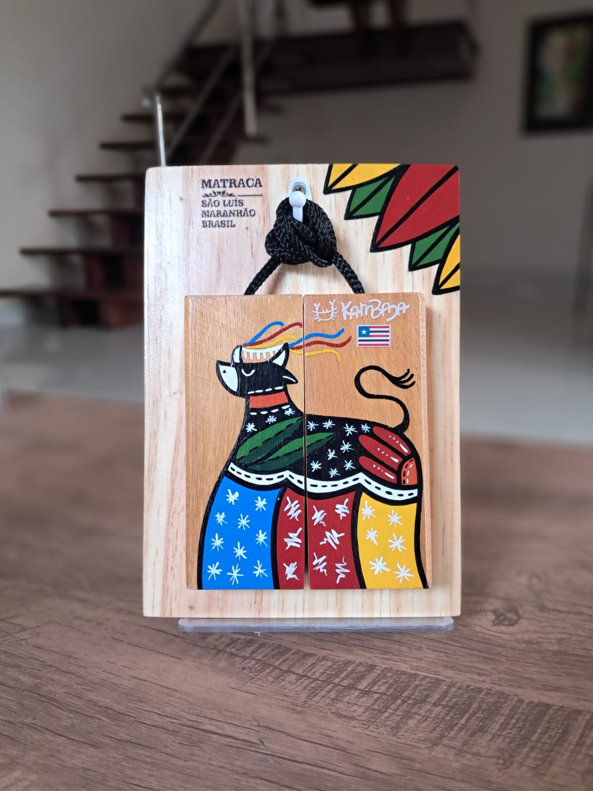 Matraca Mini Bumba Meu Boi com Suporte 