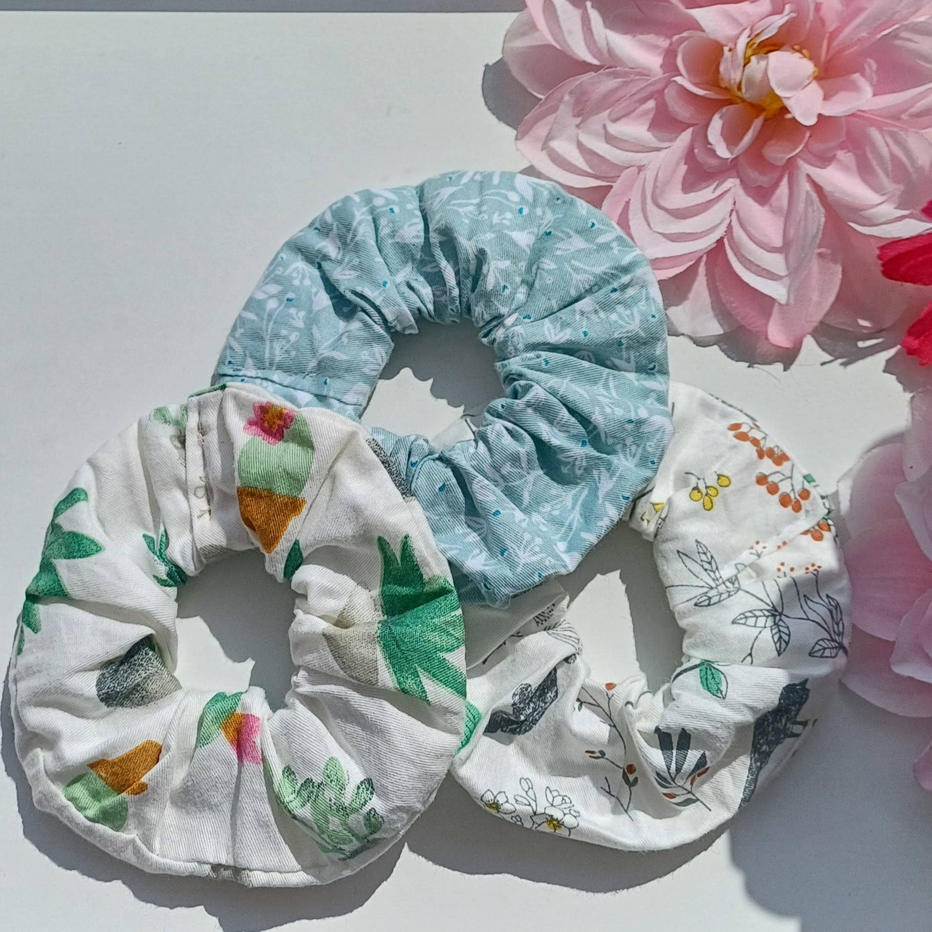 Floral Print Scrunchies