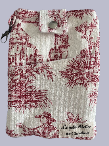 Pochette à motif toile de Jouy