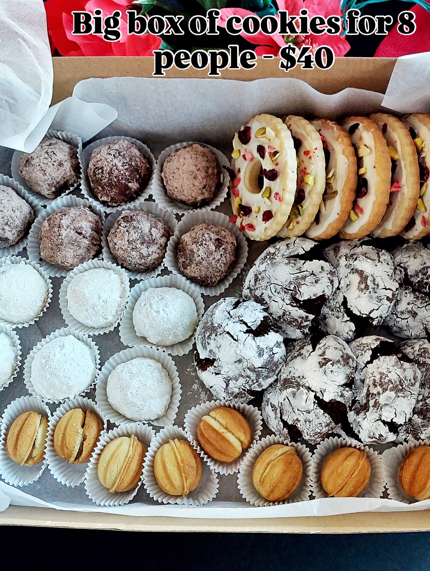 Big box of cookies for 8 people