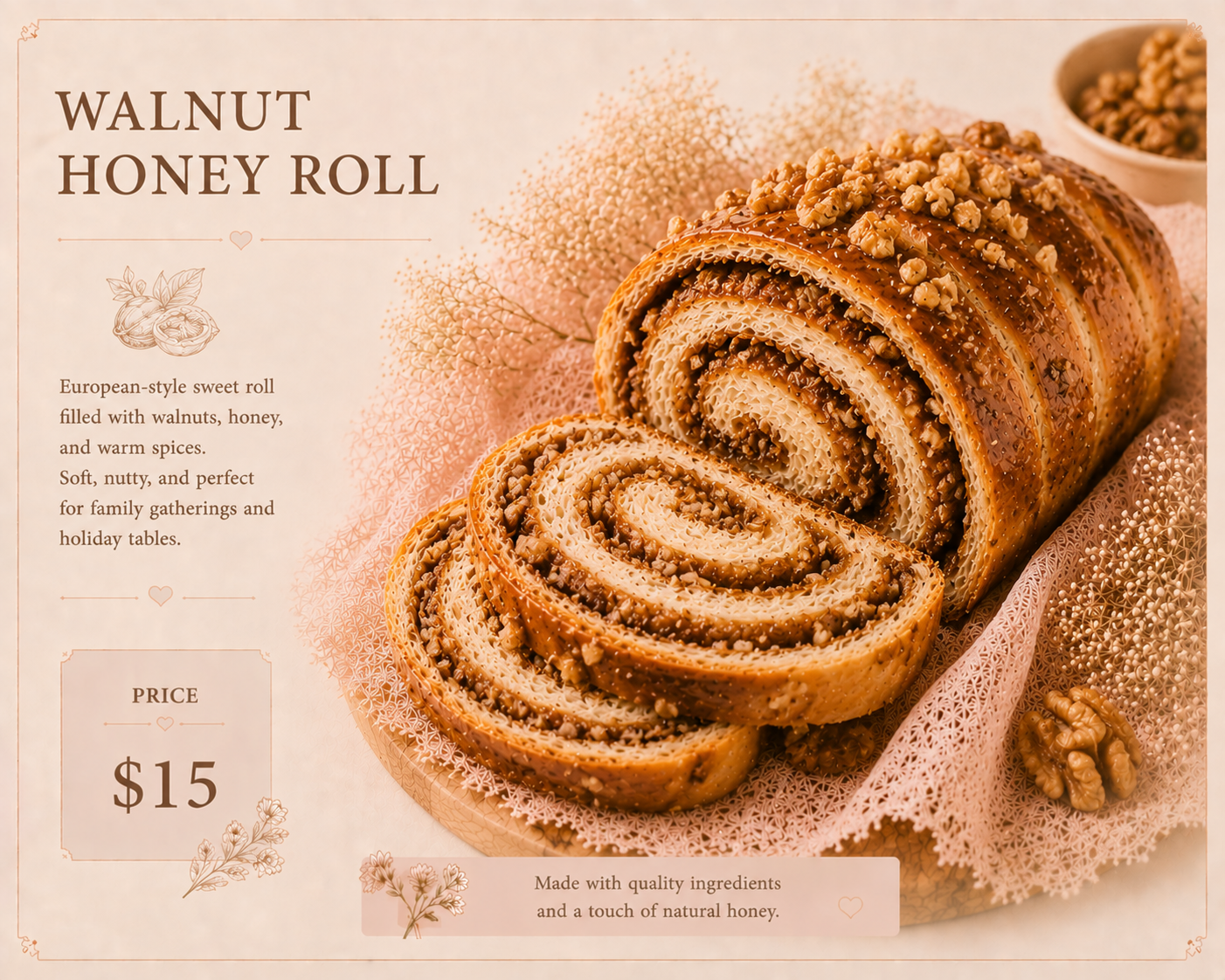 Walnut Honey Roll