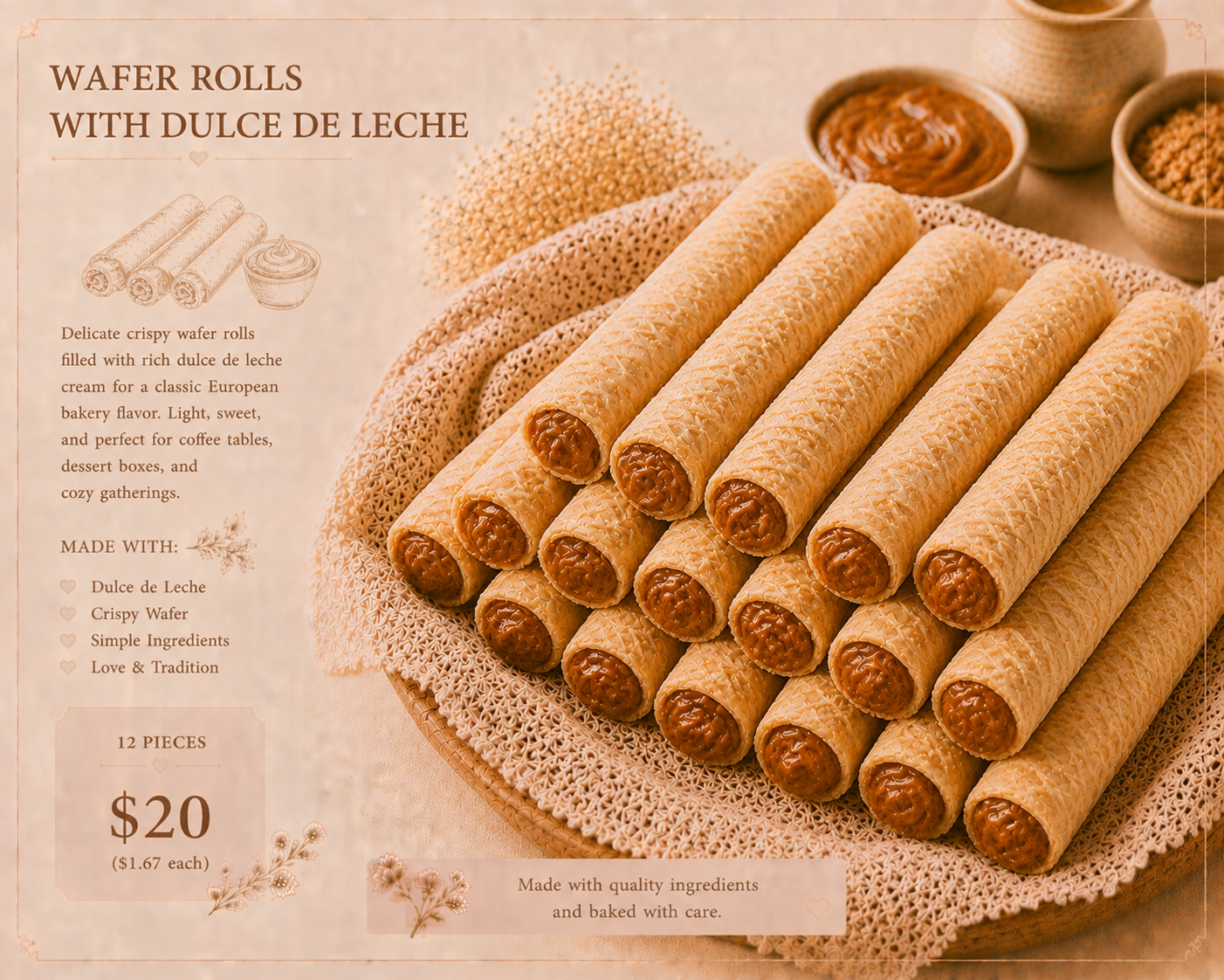 Wafer Rolls with Dulce de Leche