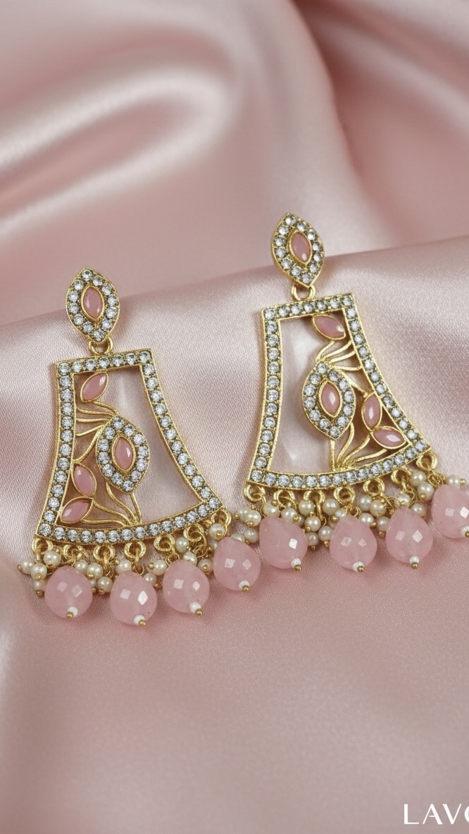 Lavender Gemstone Statement Earrings