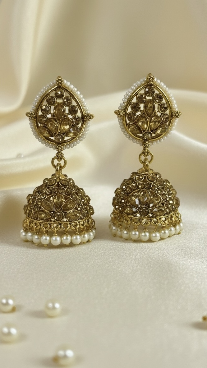 Antique Gold Jhumka Earrings