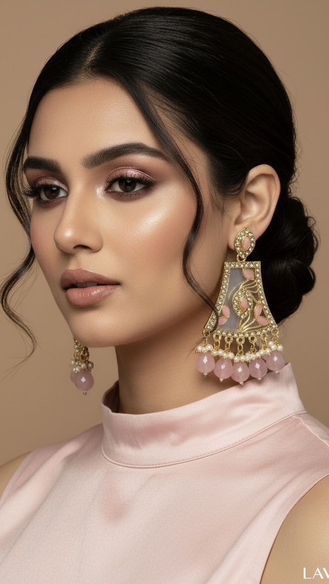 Lavender Gemstone Statement Earrings