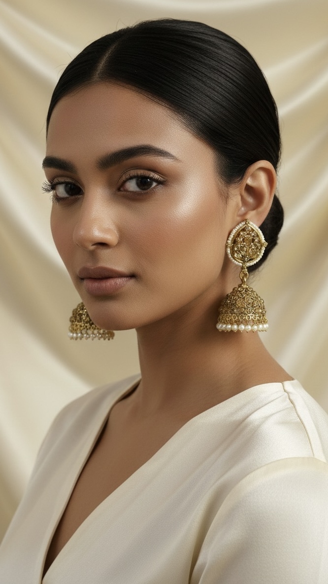 Antique Gold Jhumka Earrings
