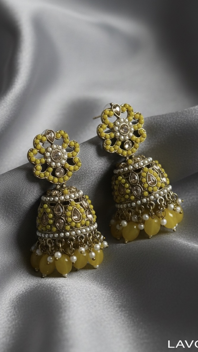 Traditional Kundan Jhumka Earrings