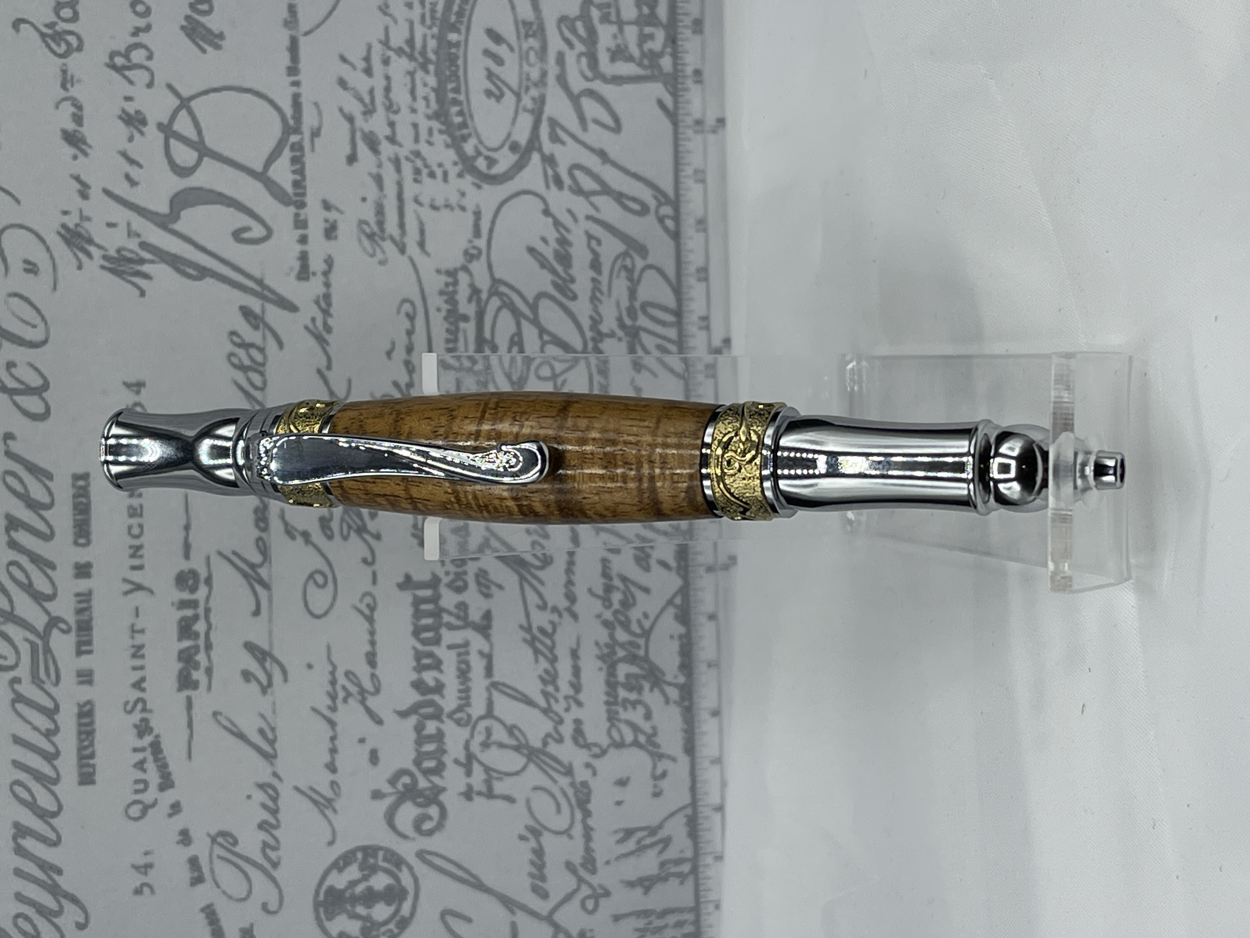 Handcrafted Rare Curly Hawaiian Koa Rollerball Pen