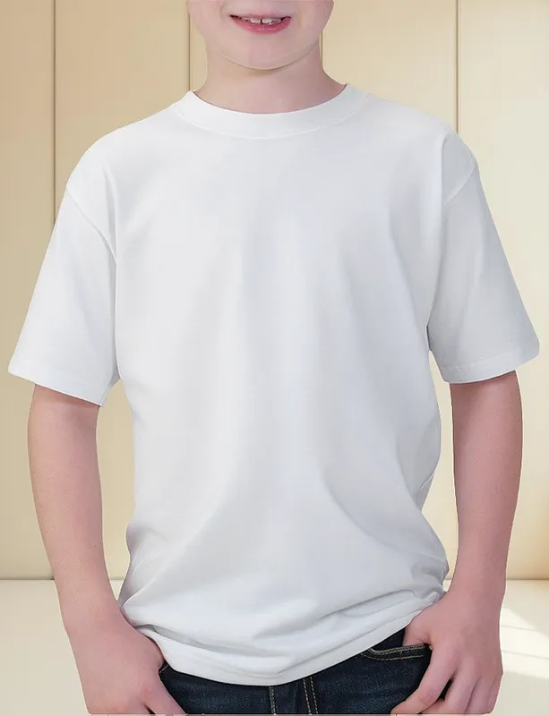 Playera blanca para niño premium