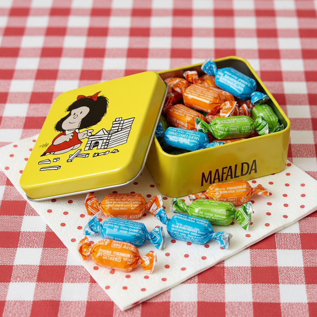 Caja metálica Mafalda amarillo