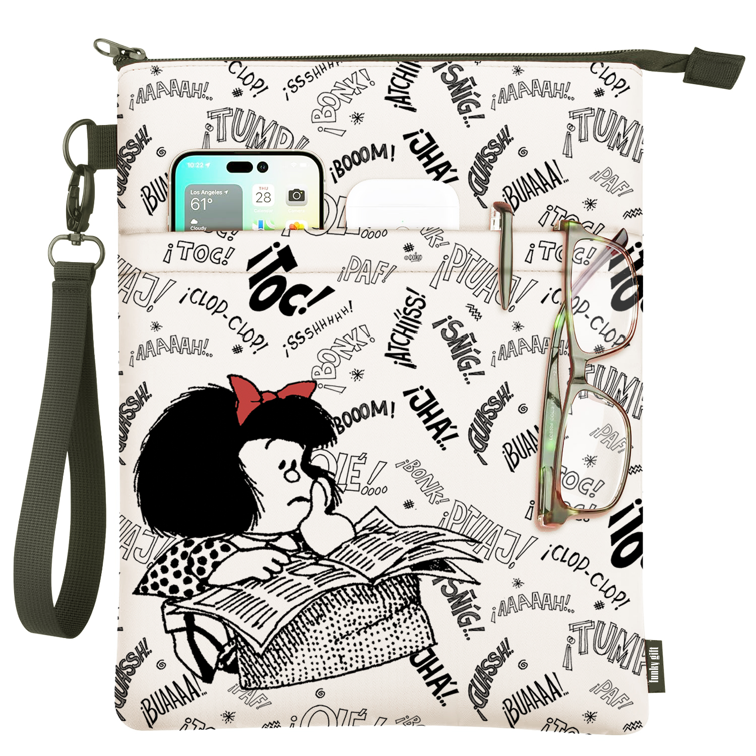 Funda portacuaderno algodón Mafalda Periódico
