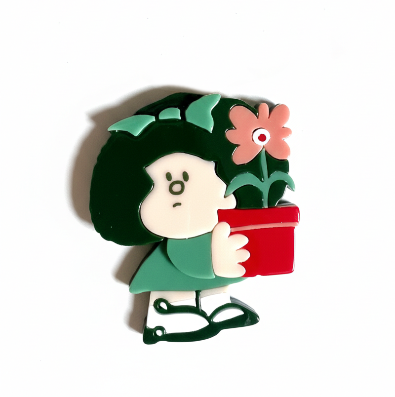 Broche de Metacrilato Mafalda Verde