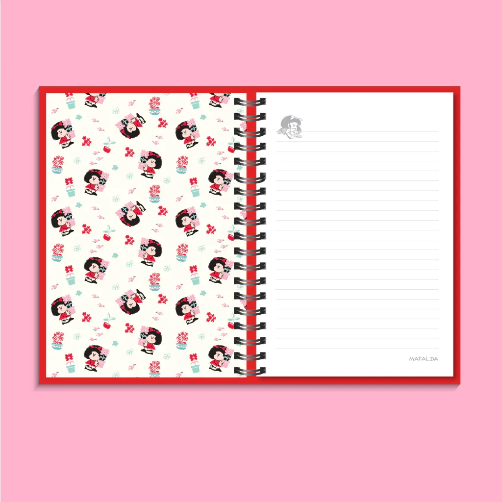 Cuaderno A5 Mafalda flores