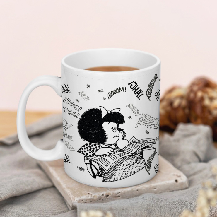 Taza de cerámica Mafalda periódico