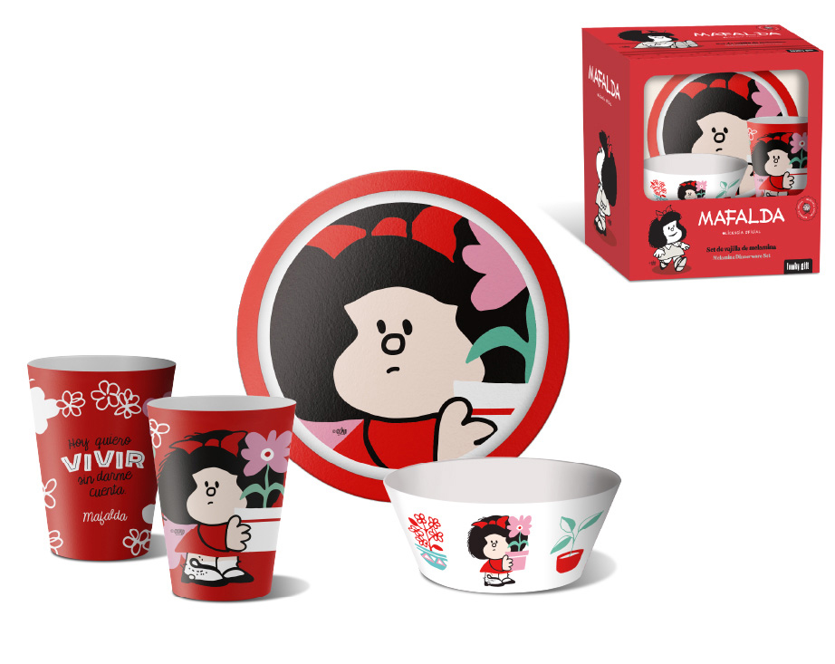 Set de vajilla melamina Mafalda Flores