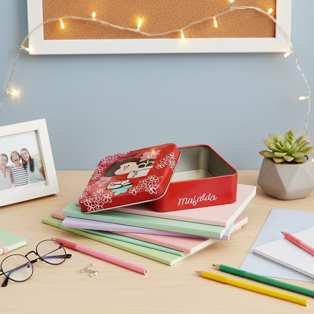 Cajita Metálica Mafalda 'Flores'