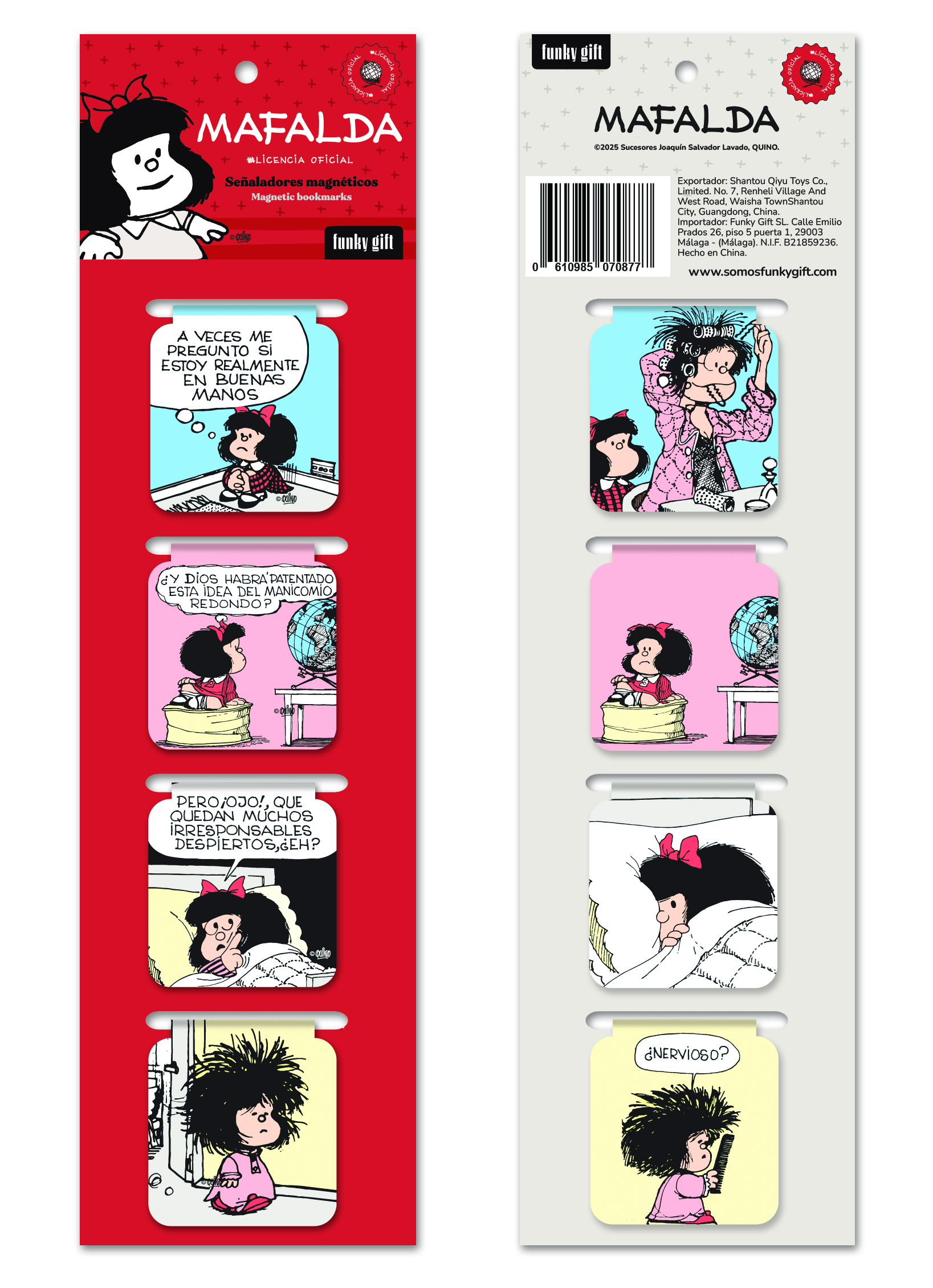 Pack de marcapáginas magnéticos tira de color