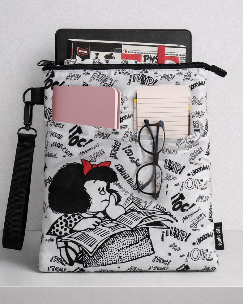 Funda portacuaderno algodón Mafalda Periódico