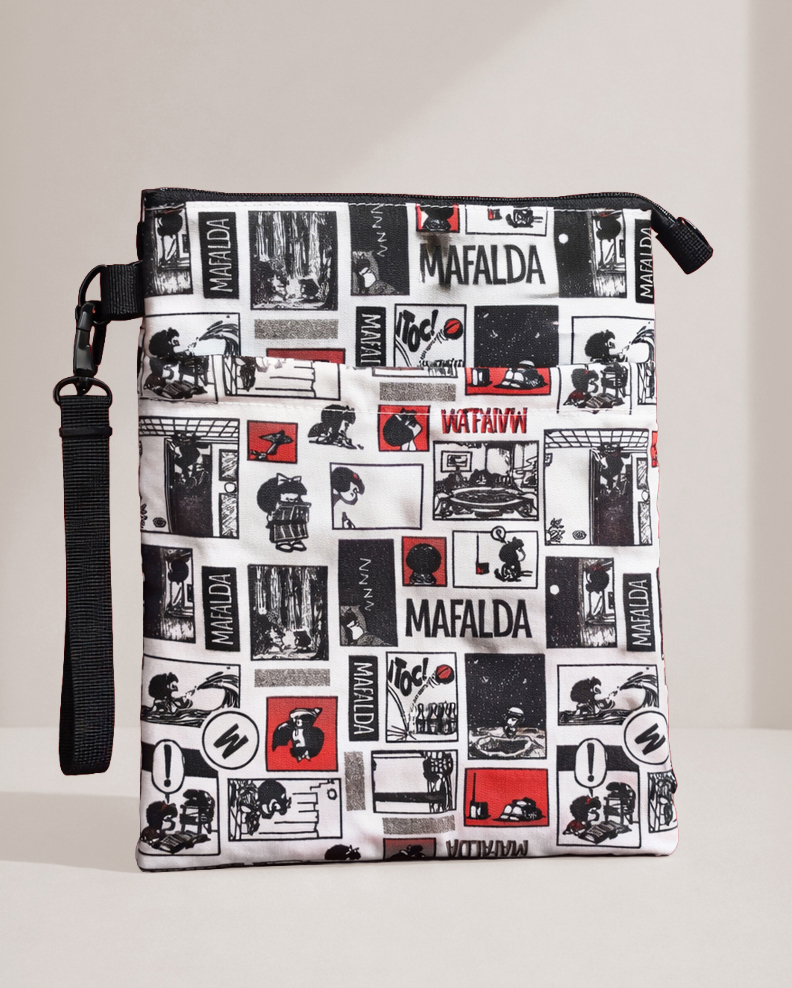 Funda portacuaderno algodón Mafalda viñeta