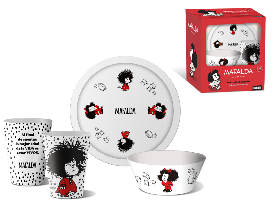 Set de vajilla de melamina Mafalda Despeinada